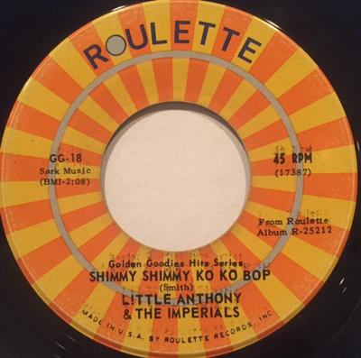 7inch Record LITTLE ANTHONY  THE IMPERIALS  Shimmy Shimmy Ko Ko Bop  Im Alrig GG18 Roulette  US SoulFunk Used