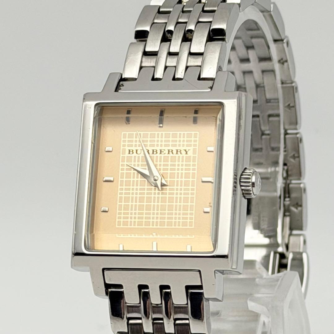 Used Good Condition Burberry BU2014 Square Beige New Battery Ladies Watch