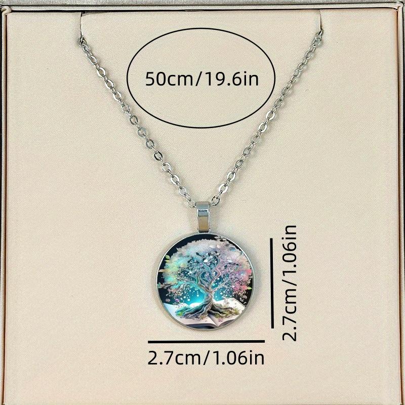 Stilvolle Lebensbaum Anhänger Halskette Jubiläum Weihnachten Verlobung Schmuck Geschenk