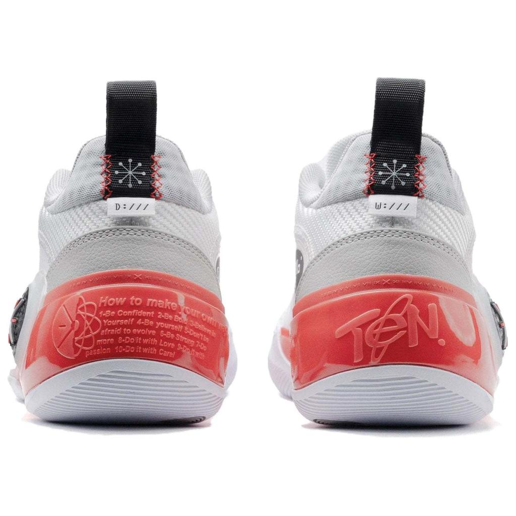 New LiNing Wade's Way 10 Low Cushioning, Wear Resistant Low Top Basketball Shoes Men's White Red ABAS083-14