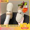 Buckle Cotton Shoes Winter New Warm Velvet Single Shoes Bread Shoes Flat Shoes Fluffy Shoes