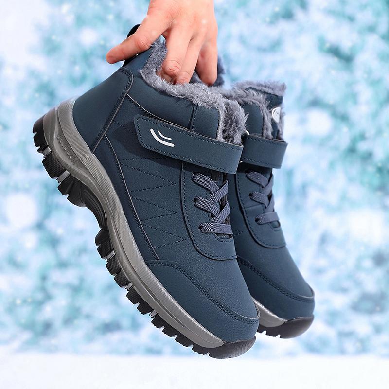 Women's Snow Boots Winter Fleece Thick Anti Slip Snow Boots Wide Last Walking Cotton Shoe Fleece-Lined Warmth Sneakers for Women