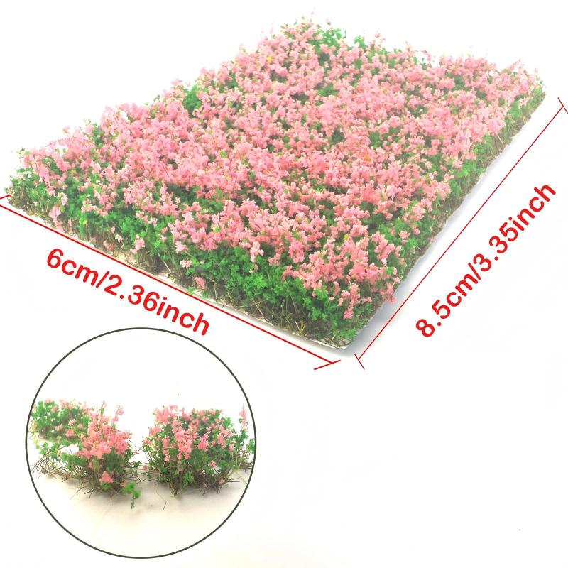Grappolo di Fiori Artificiali in Miniatura Ciuffi d'Erba Strappabili Modello per Diorama Giardino Ferrovia Paesaggio Casa delle Bambole Artigianato Modellismo