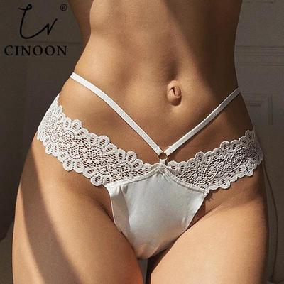 Lencería Sexy para mujer, bragas de encaje con cordón G, vendaje cruzado de cintura baja, ropa interior tentadora sin costuras, comodidad íntima