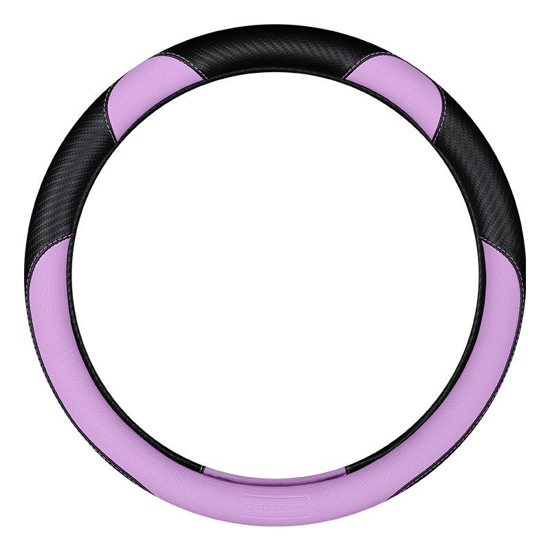 New Carbon Fiber Car Steering Wheel Cover - Cute Cartoon Sport Design, Free Shipping