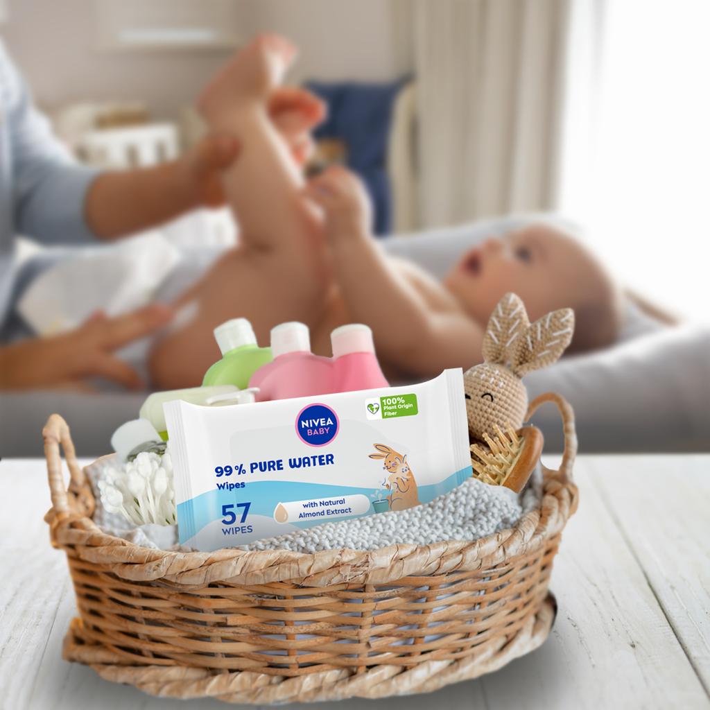 369228 Nivea Baby Wipes 99% Pure Water 57 Pcs