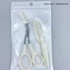 3-Piece Eyebrow Trimming Set with Scissors, Comb, and Small Trimmer