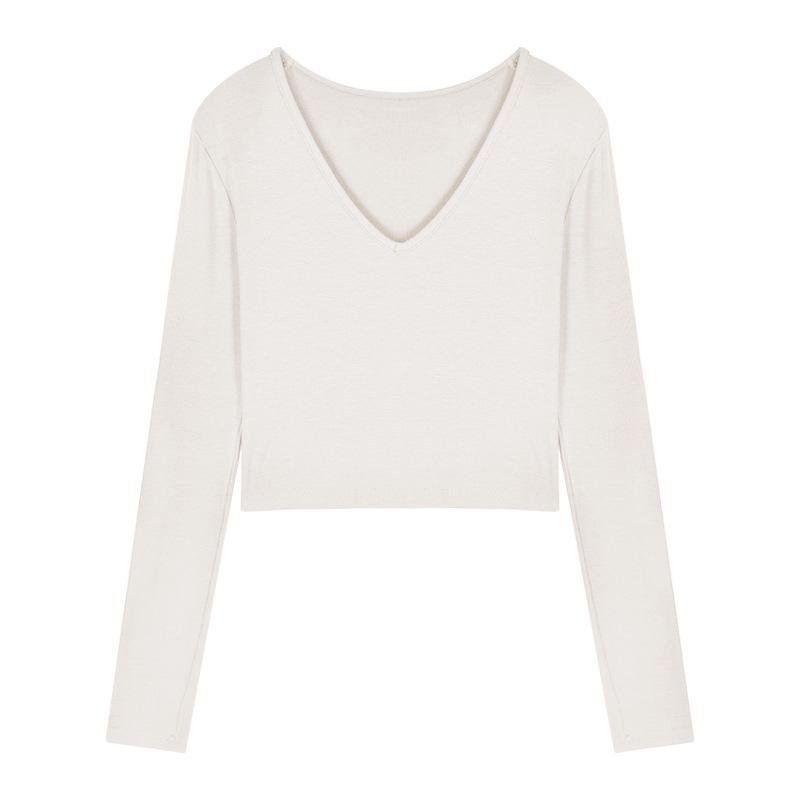 

Women s Slim Fit Long-Sleeve V-Neck T-Shirt - 2024 Autumn Collection