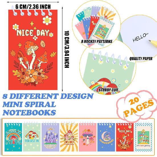 Kisston 48 Pcs Mushroom Party Favors Include 24 Pcs Mushroom Mini Notebooks and 24 Pcs Mushroom Pen Mushroom Notepads Ballpoint Pen Mushroom Gifts