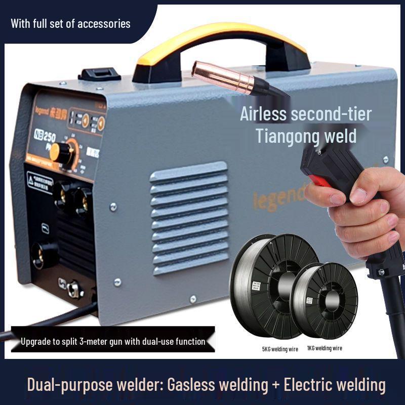 Dual-use, No-gas MIG/Stick Welder, 220V Household, Compact, Multi-functional, Gas-shielded