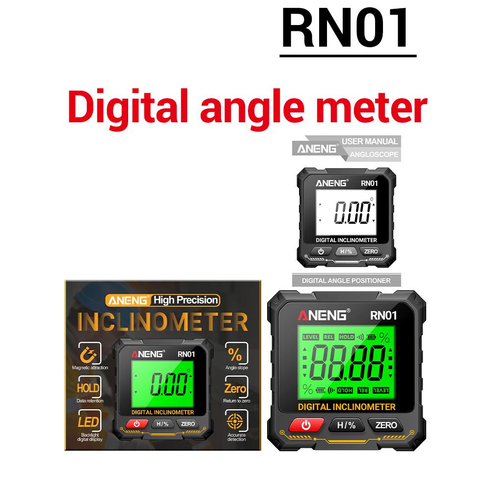 

360 Degree Protractor RN01 Digital Angle Gauge Goniometer Four-sided Strong Magnetic Protractor Tester Measuring Tools