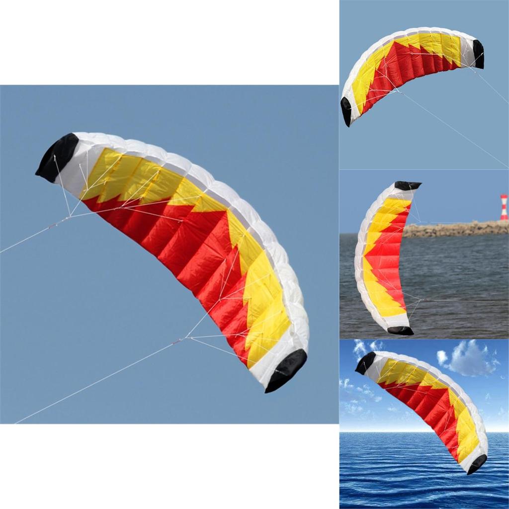 Flame Dual Line Parachute Kite With Handle And String For Beach Fun**