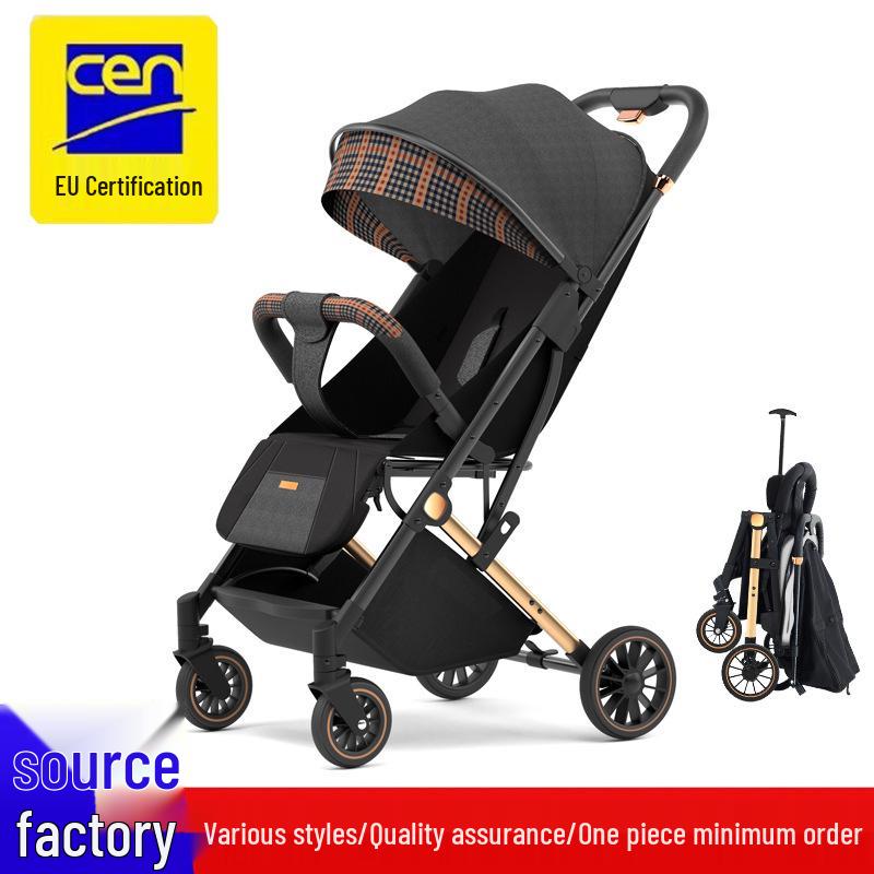 

Ultra-Lightweight Foldable Stroller: Sit, Lie Down, and One-Button Fold, Four-Wheel Design.