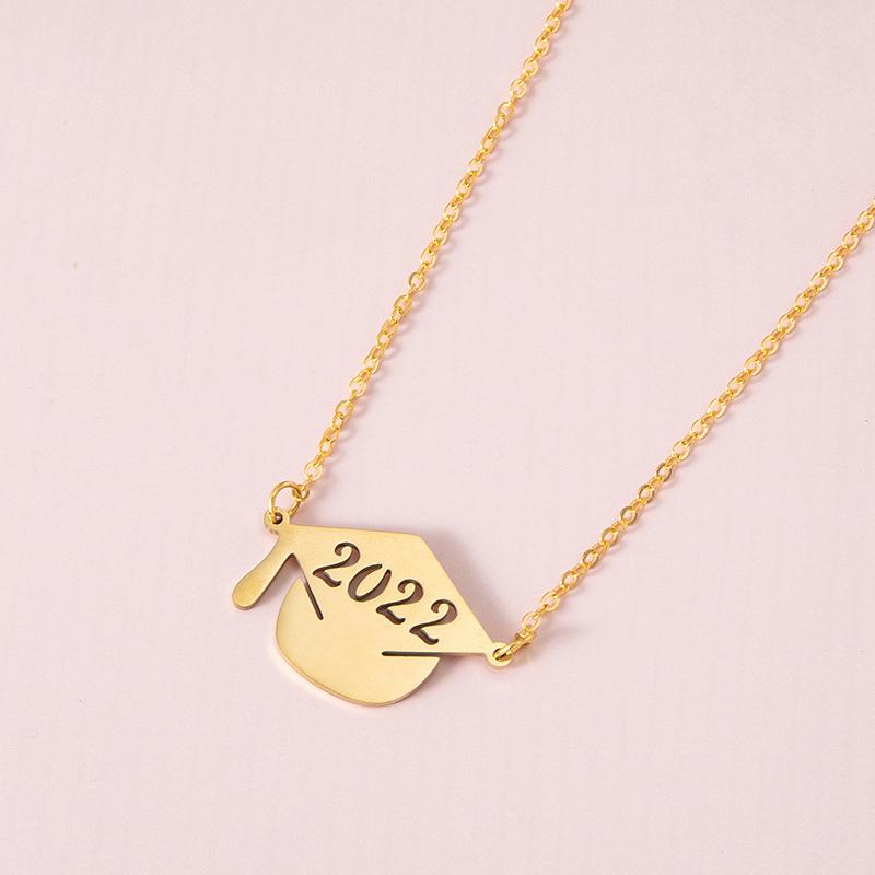 Inspirational Graduation Hat Pendant Necklace For Women Men Silver Color Chain College School Friendship Jewelry Gifts