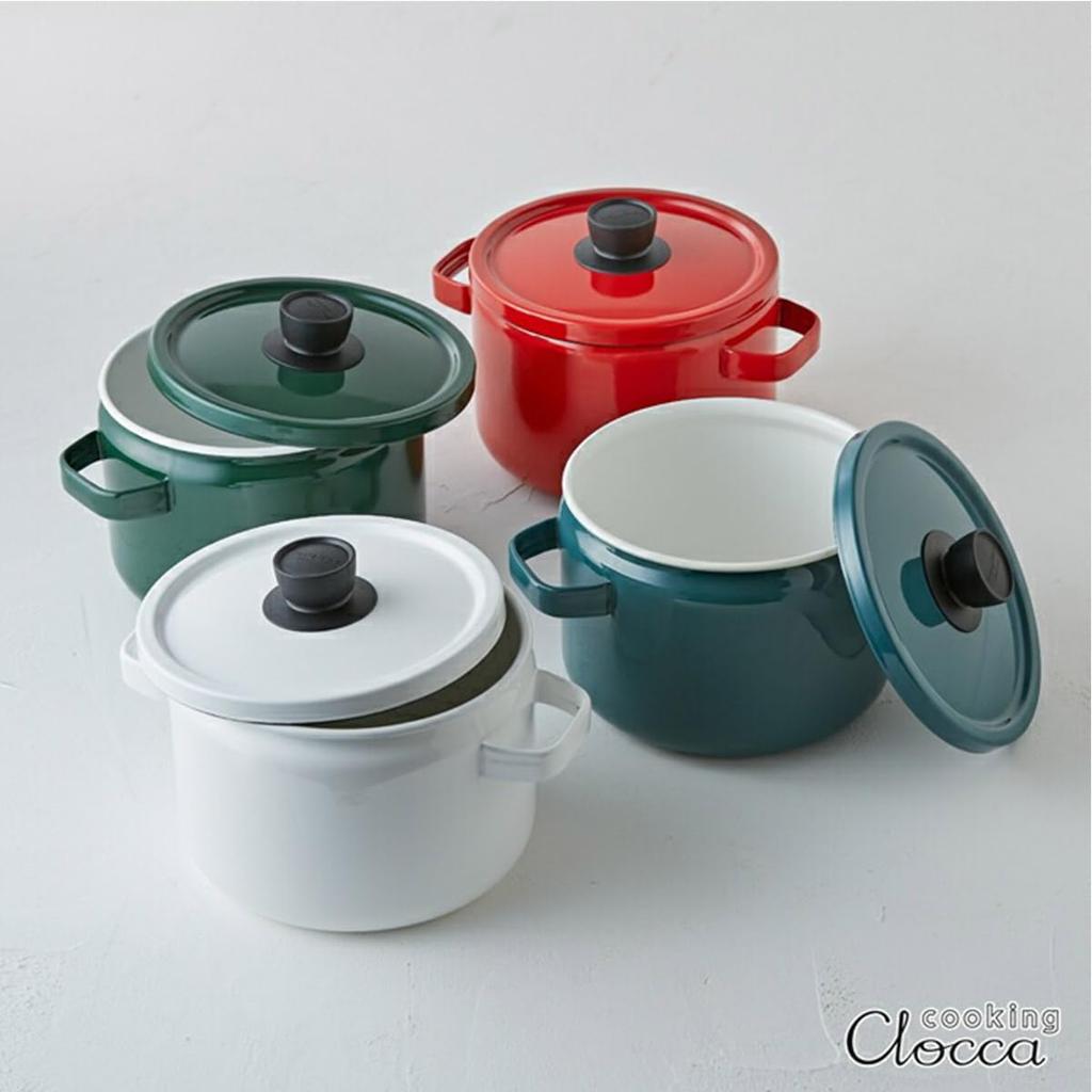 Fuji Enamel Deep Casserole, 22cm, Solid White, Induction Compatible, SD22DW.CW