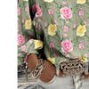 Lady Bohemian Retro Western Style V-Neck Shirt - Lantern Sleeve, Suitable for Spring and Summer Vacations, Casual Attire and Bohemian Style Wearing