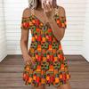 Damen Neckholder Übergröße Kleid Elegant Rose Bedruckt Fließend Urlaubs Sommerkleid