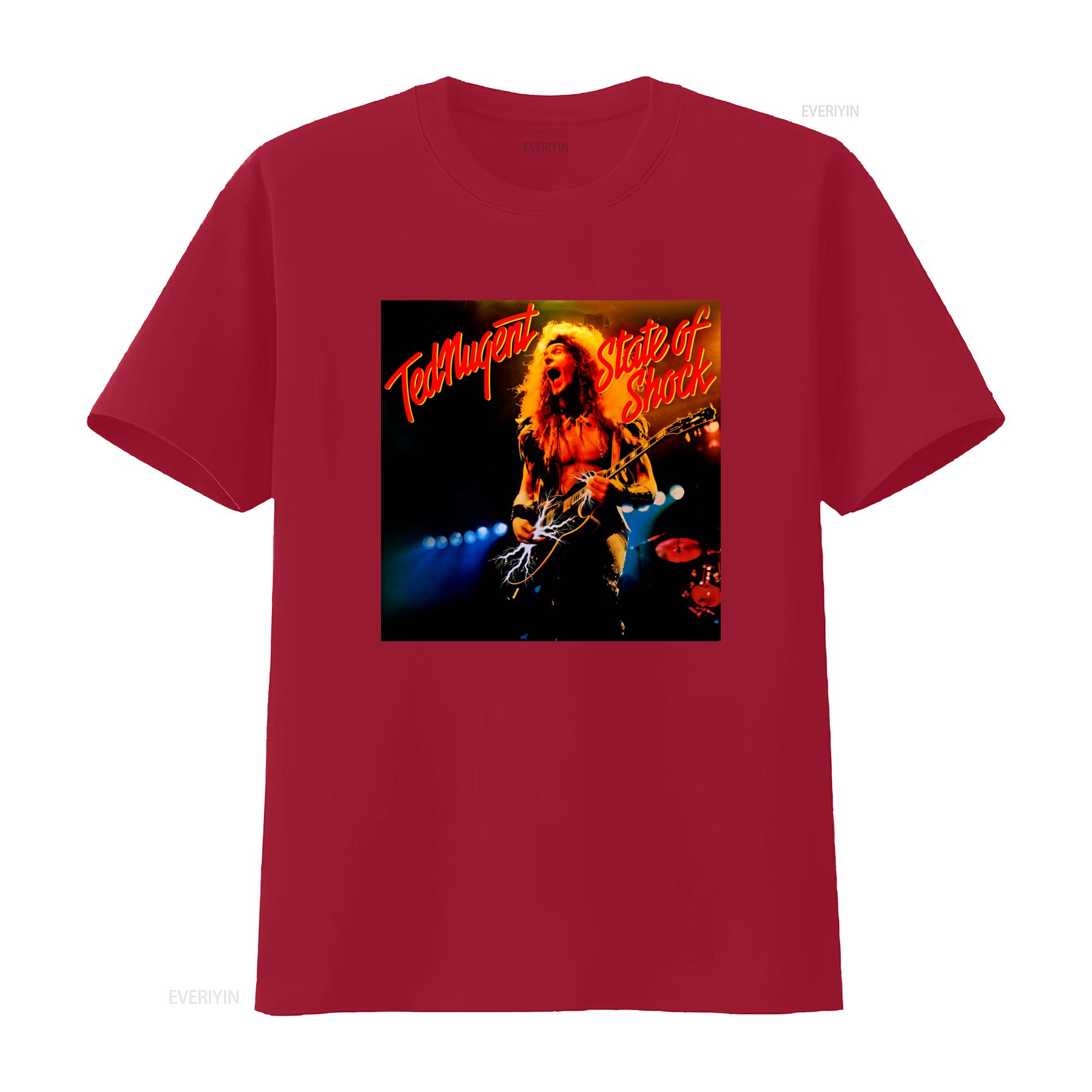 

Ted Nugent State Of Shock Vintage Rock Band T Shirt 90s Style Black Rare Double Sided Sizes S 5XL F030 vintage Washed fashion S