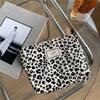 Vintage Leopardenmuster Damen Aufbewahrungstaschen Tragbare Leinwand Damen Clutch Kosmetiktasche Lässige Damen Make-up-Etui Geldbörse Handtaschen