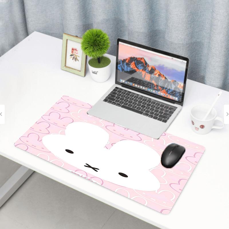 Miffy Print Mouse Pad, Anti‑Slip Desktop Keyboard Mat, for PC Laptop Gaming Working Daily Use, Cool Festival Surprise Gift
