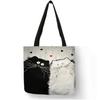 Canvas Bag High-Definition Digital Printed Shopping Bag Cat Pattern Friendly And Portable Bag