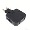 European Standard Rotating Plug Adapter – 180° Rotatable Multi-Outlet Extension Socket Cordless, Lightweight & Portable