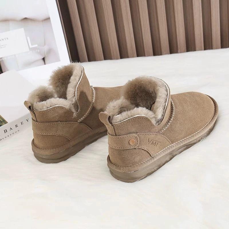 Women's padded plus size wool fur winter warm snow boots waterproof ankle boots non-slip hiking mountaineering sports cotton boots