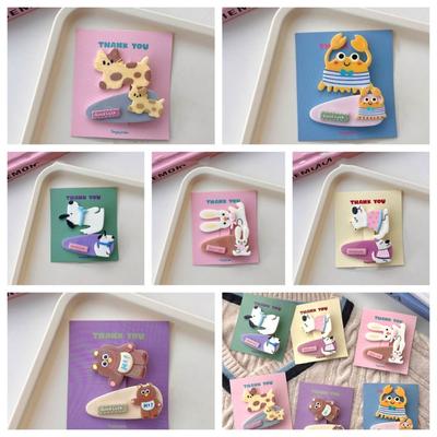 Japanese Kawaii Cartoon Mini Hair Clip Animal Korean Style Bear BB Clip Princess Series Hairpin Cute Barrettes Set Dancing