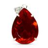 CERTIFIED Red Topaz 106.3 Ct Pear Natural 925 Sterling Silver Birthstone Pendant AI-54-NS