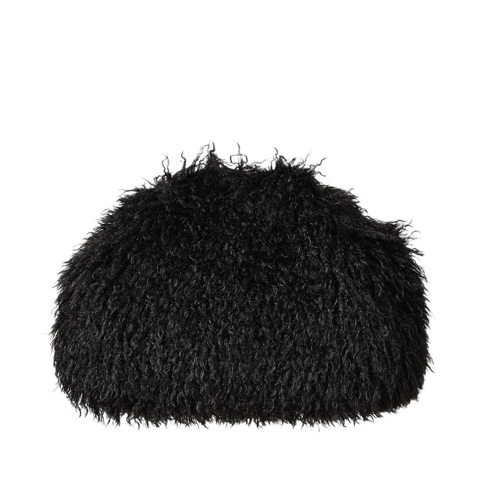 Portable Kiss Lock Clutch Bag Spicy Girl Fluffy Bag Retro Evening Bag Mobile Phone Bag