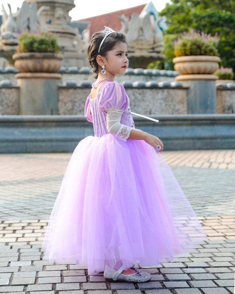 TYHTYM Rapunzel Princess Dress, Children's, 100-140cm, Long-Haired Princess, Purple, Tangled, Cosplay Costume, Kids Costume, Event, Stage Outfit,