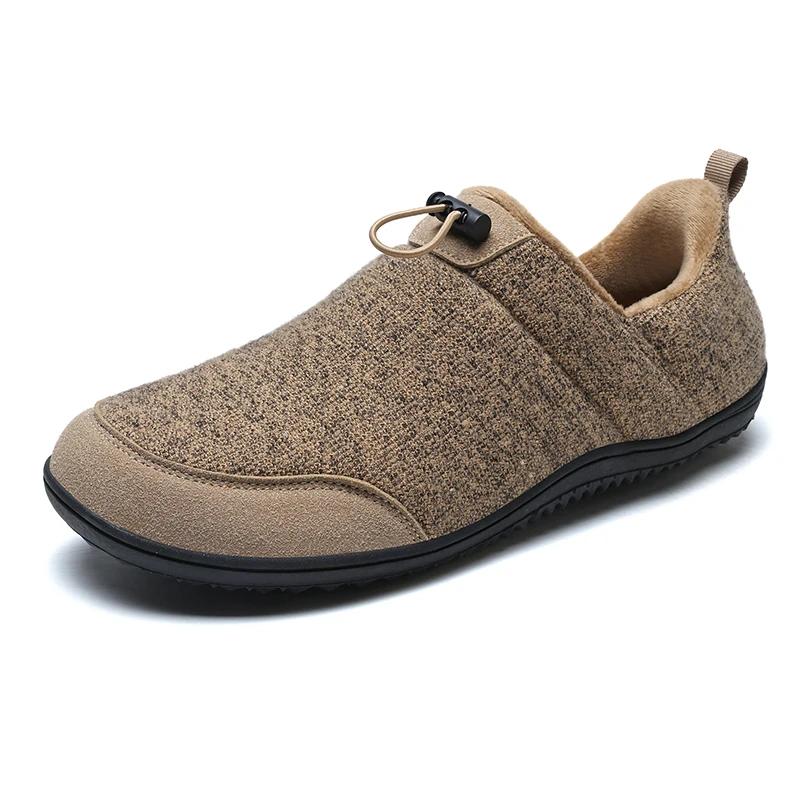 New Winter Warm Snow Barefoot Casual Shoes Women Waterproof Non-Slip Hiking Shoes Men Outdoor Warm Fur Work Ankle Shoes Big Size
