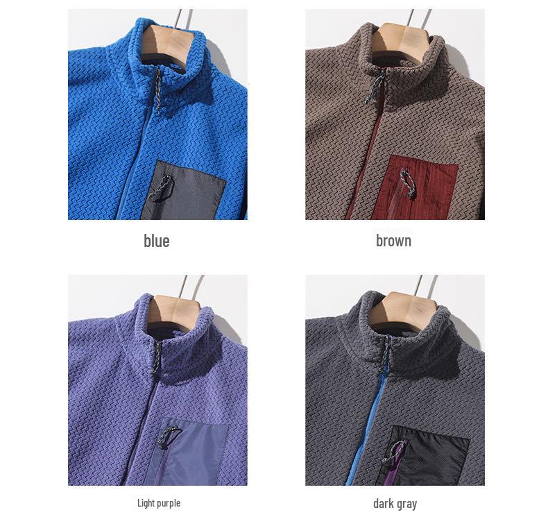 Bata Men's Breathable Soft Fleece Half-Zip Stand-Up Collar Jacket