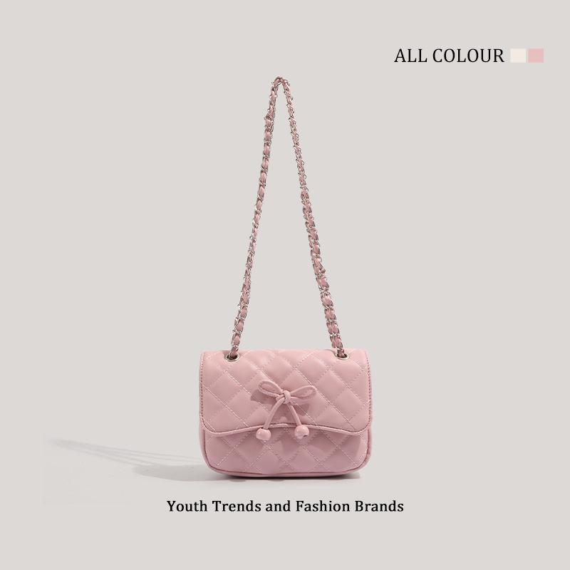 

2025 Женская Мода Бант Маленькая Квадратная Сумка Кроссбоди - Универсальная и Шикарная с Деталью Цепи Standard