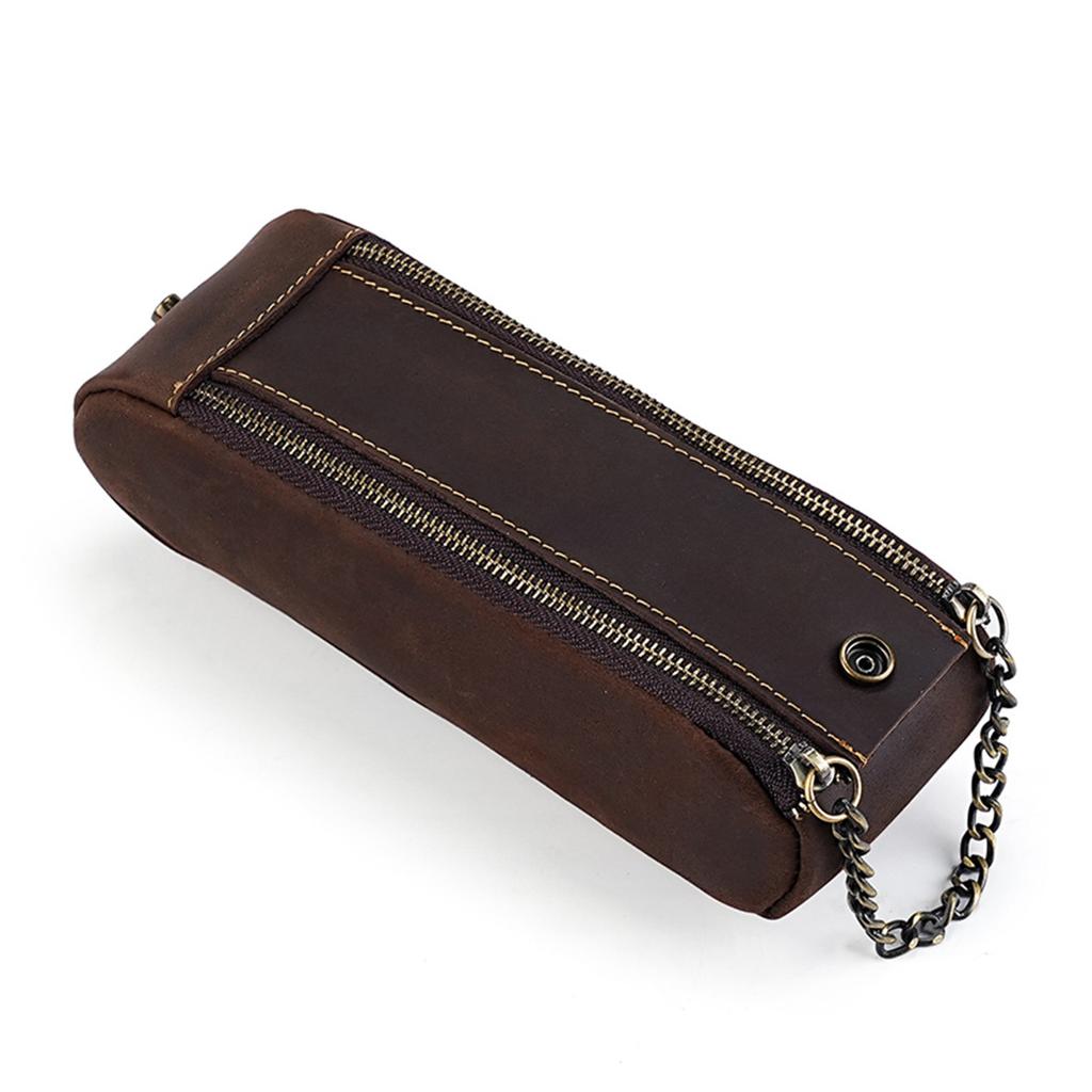 Leather Pencil Case Organizer Portable Pen Cases Storage for Drawing Pencils and Markers Zipper Stationery Pencil Bags