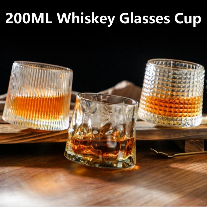 200 ml roterbar whiskyglasskopp Nyhet Gammeldags vinglass med trebunn Skottland Rødvinsglass Bar Glassverktøy