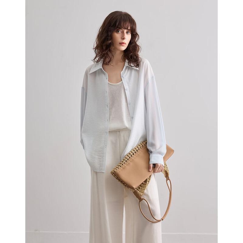 Demana Women s Spliced Chiffon Lapel Blouse L