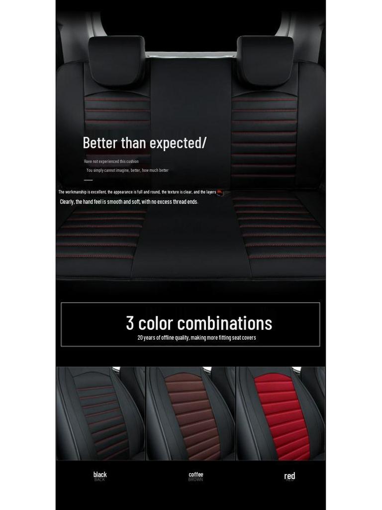 Leapmotor All-Season Leather Seat Cover: Full Surround, Wear-Resistant, Five-Seat, Universal Fit.