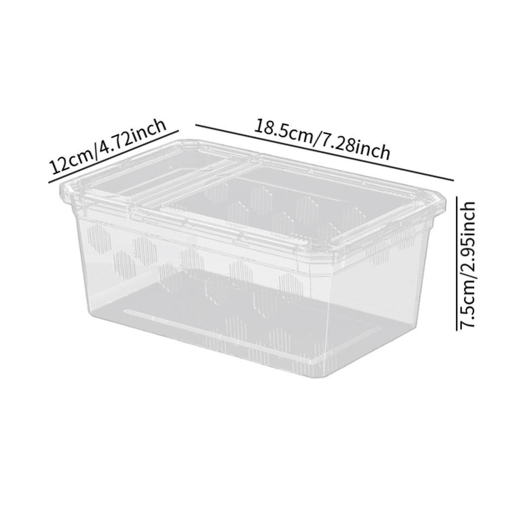 Futterbox für Reptilien, durchsichtiges Terrarium, wiederverwendbarer Brutbehälter, Tierhalter für Frösche, Bartagamen, Schlangen und andere Kleintiere