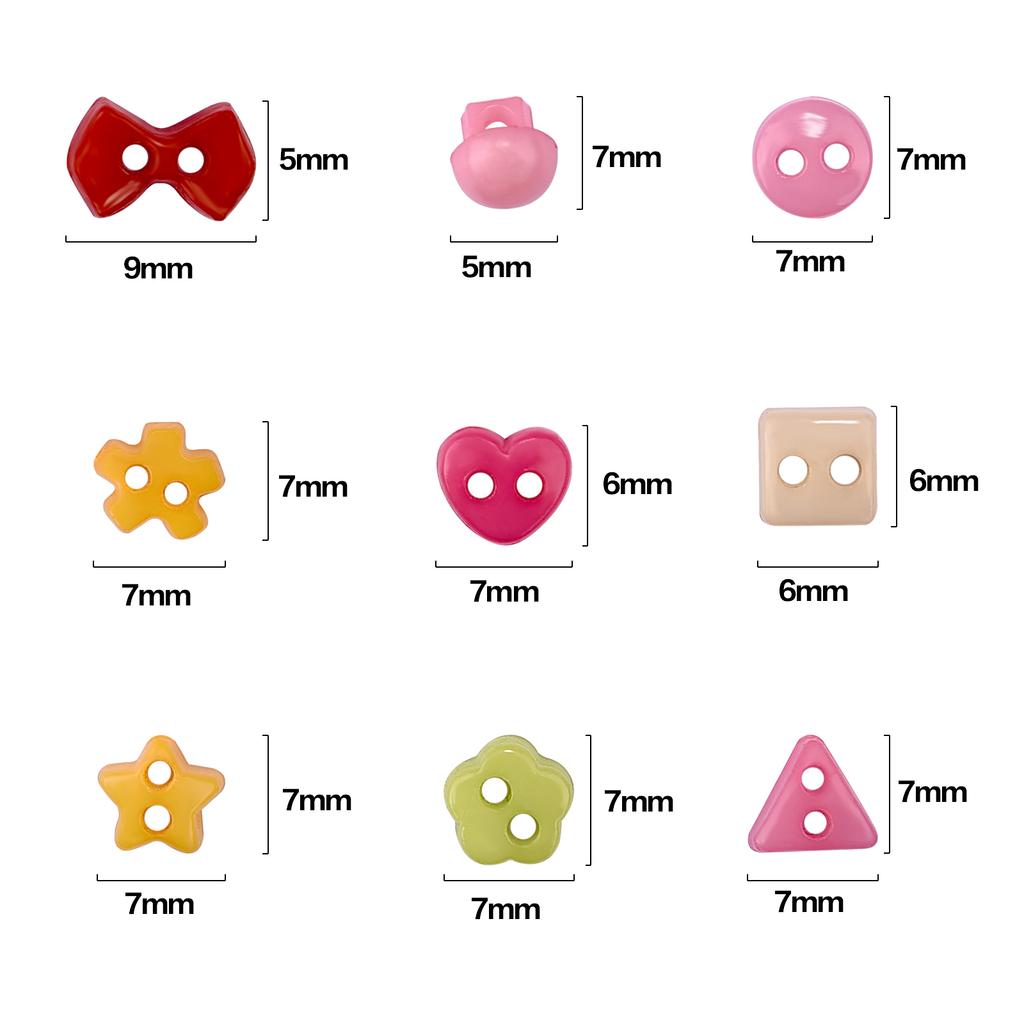 100pcs Mini Buttons Plastic Doll Clothes Round Buckles Buttons for Handmade Cartoon Garment Sewing DIY Craft Needlework