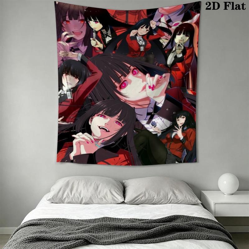 Kakegurui Wall Tapestry Aesthetic Wall Hanging Printed Fabric Blanket Decorative Tapestries for Bedroom Living Room Home Decor