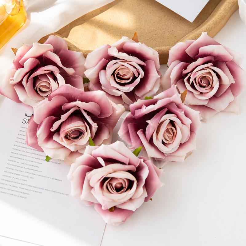 100pz 10cm Fiori Artificiali all'Ingrosso per Scrapbooking Natale Decorazioni per la Casa Matrimonio Giardino Arco di Rose Testa di Seta Finta Scatola di Caramelle