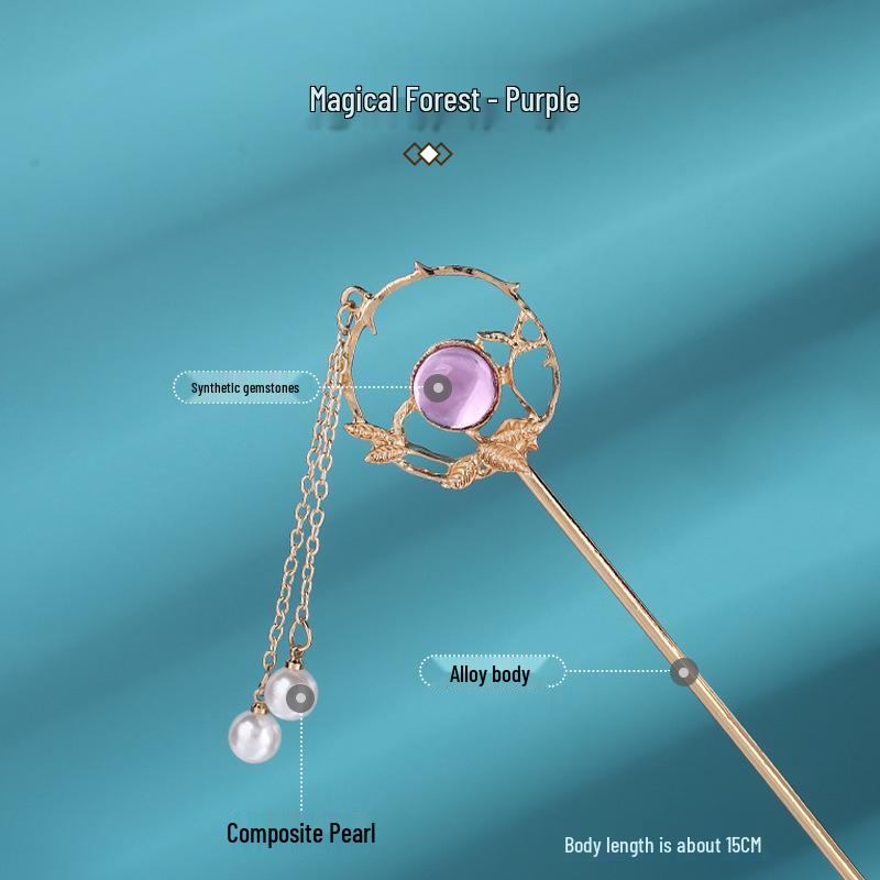 Kovová sponka do vlasů ve starobylém stylu s třásní - Elegantní ozdoba hlavy Hanfu pro každodenní nošení