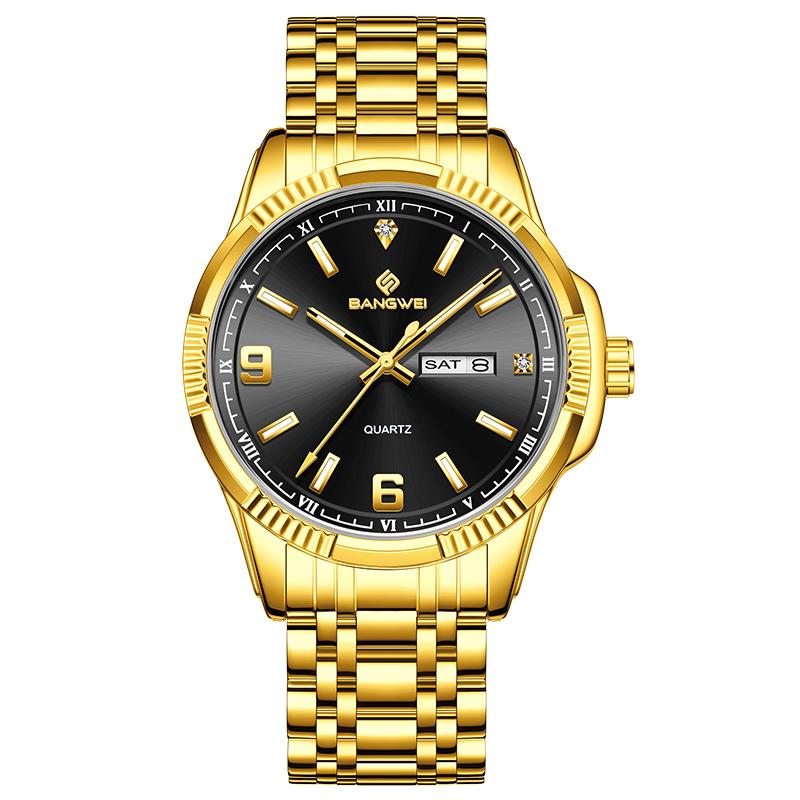 BANGWEI Ladies Watch Business Women's Watch Calendar Luminous Clock Quartz Stainless Steel Strap Fashion Watch for Women reloj