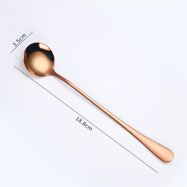 Long Handle Spoon, Coffee Stirrers, 8-Inch Ice Tea Spoon, Stainless Steel Iced Teaspoon for Milk Cocktail Stirring