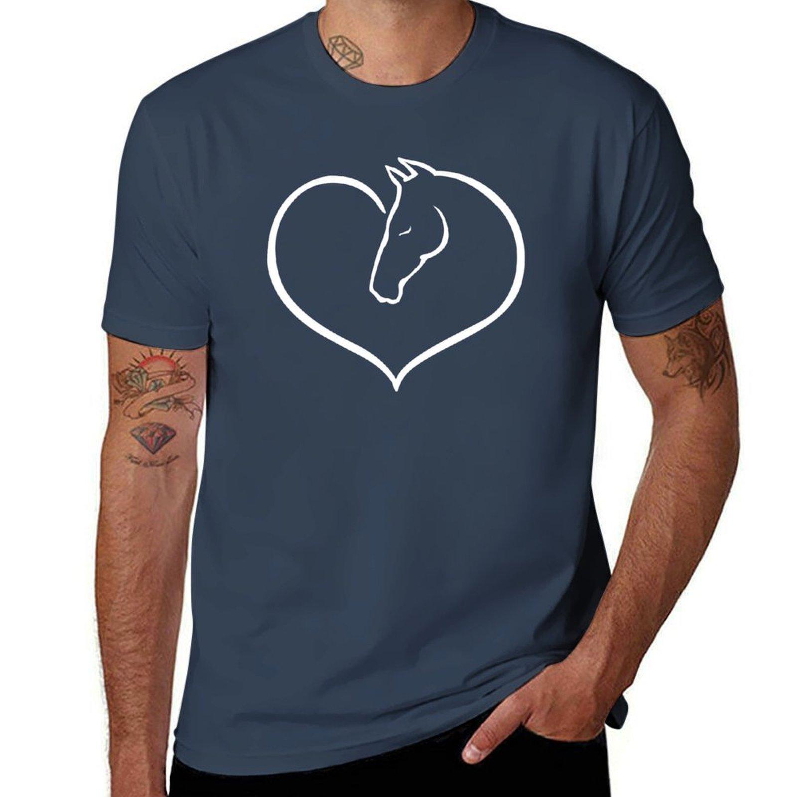 Horse Lover Gift Horse and Heart TShirt Gym Exercise Short Sleeve TShirt S
