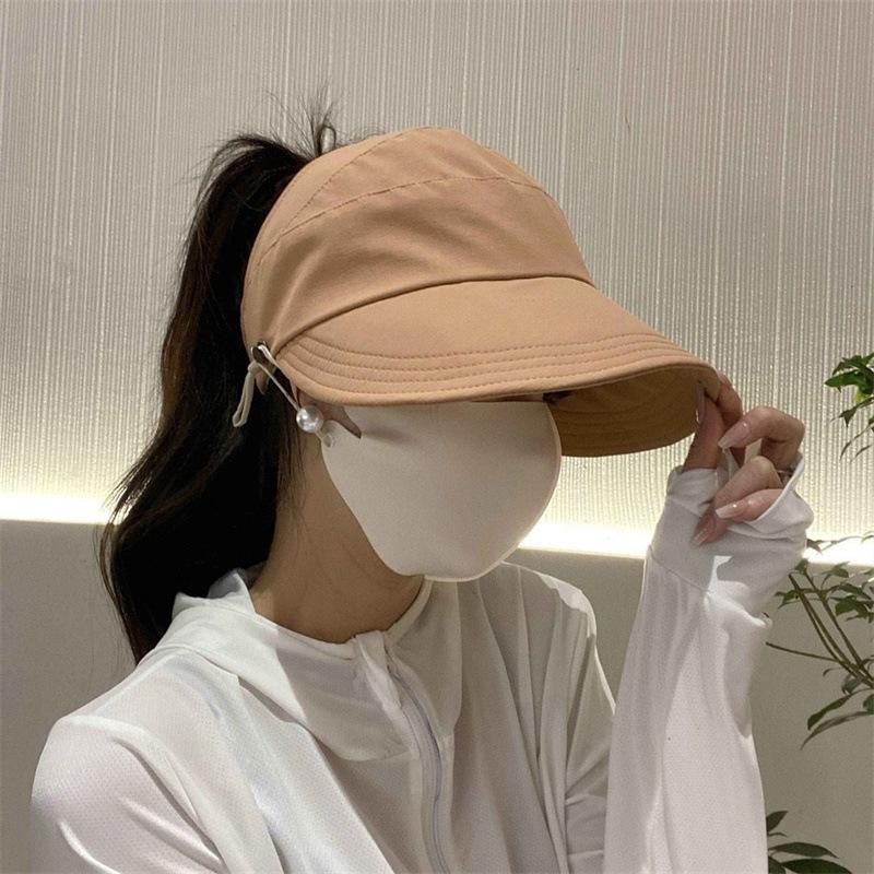 

New Arrival Enlarged Brim Sun Hat for Women Outdoor Sun Protection Hat Quick-drying Peaked Cap Empty Top Sun Hat Can Be Tied Into A Ponytail Adjustable