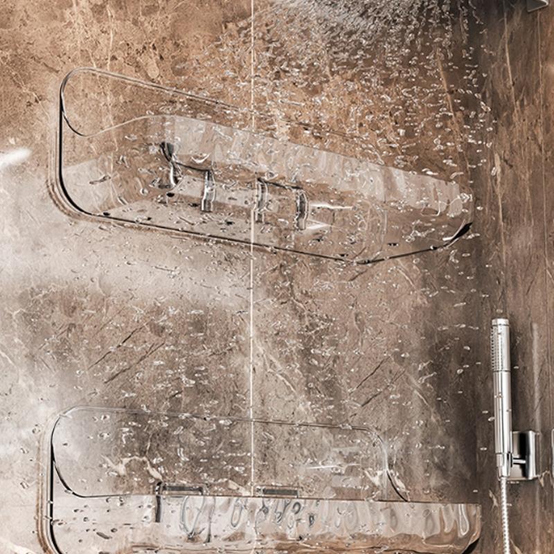 Badrumssmink Organizer Ingen borrning Kökshylla Badrumshylla Tillbehör Toalett Schampo Dusch Förvaring Vägghängt ställ