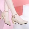 2026 Summer Women Round Toe High Heel Shoes Spring Buckle Solid Color Designer Shoes Comfortable Anti-slip Pumps