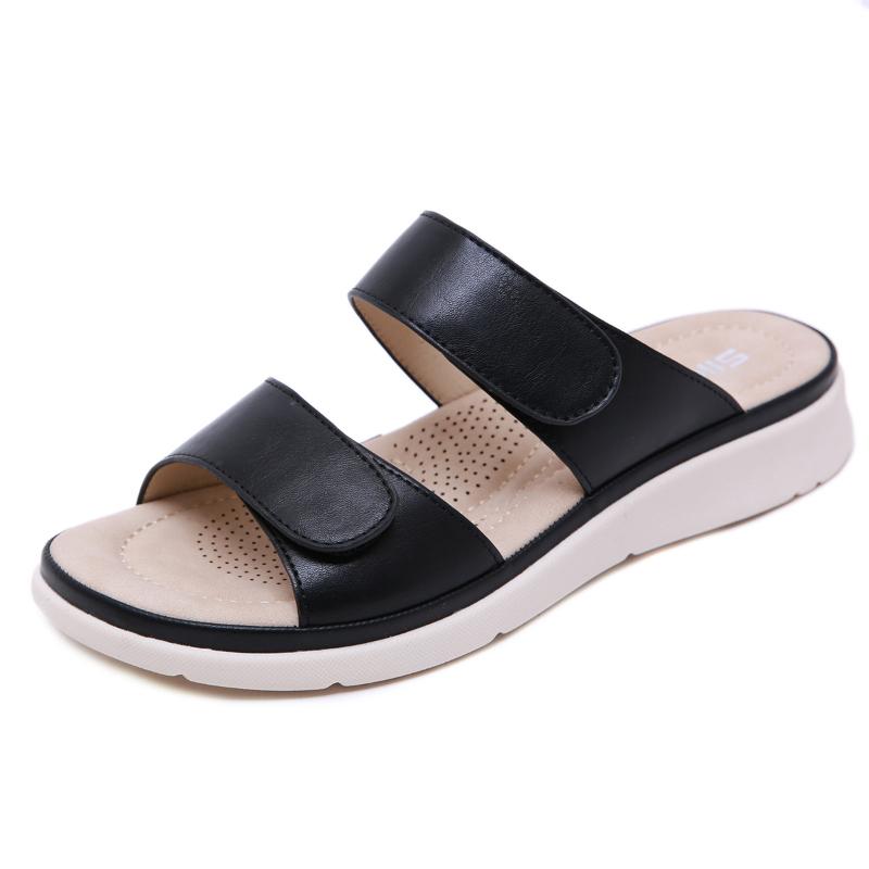 Lady Sandals Women's Velcro Massage Sponge Large Size Slipper Casual Fashion Summer Outdoor Slippers Sports Wedge Lightweight